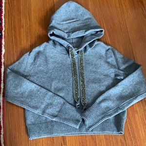 Zara cropped sweater hoodie w jewels